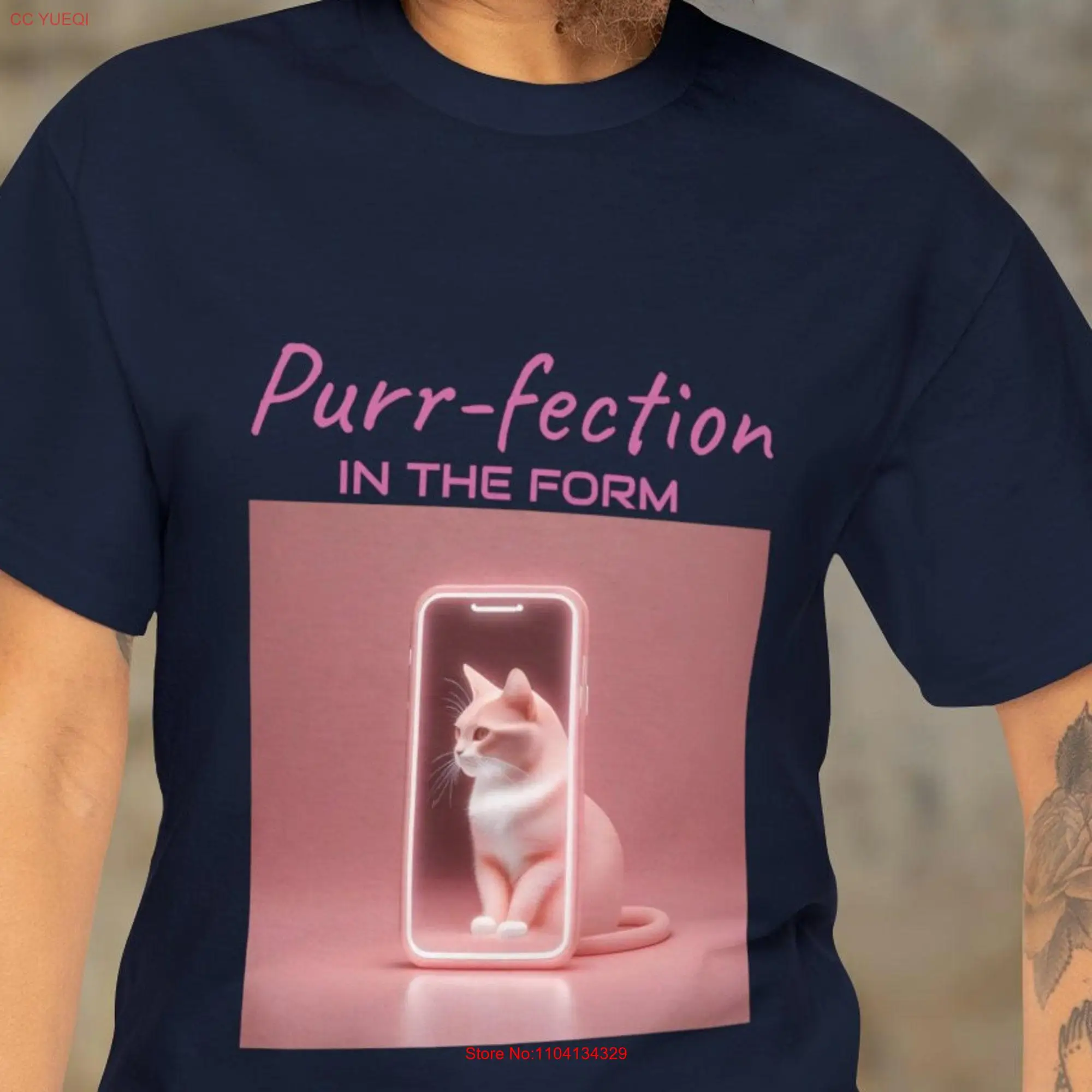 Purr fection in the Form cat slave t shirt long or short sleeves