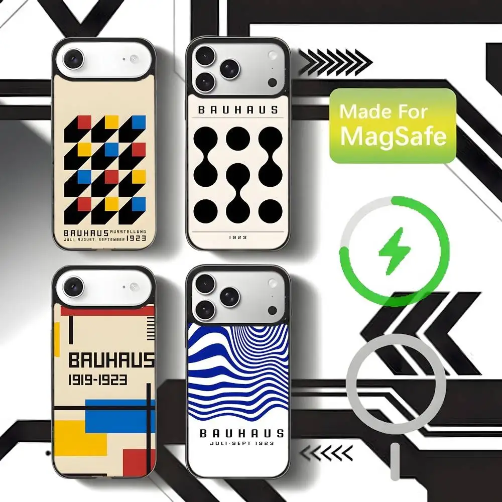 

Geometric Bauhaus Art Phone Case For iPhone 17,16,15,14,13,12,11,Pro,Max,Plus,Mini,SE4,E Magnetic Magsafe Wireless Charging