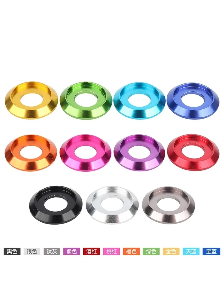 10/20/30pcs Aluminum Round Washer M2 M2.5 M3 M4 M5 M6 M8 Colourful Aluminum Cup Head Washer for ISO7380 Button Head Screw Bolts