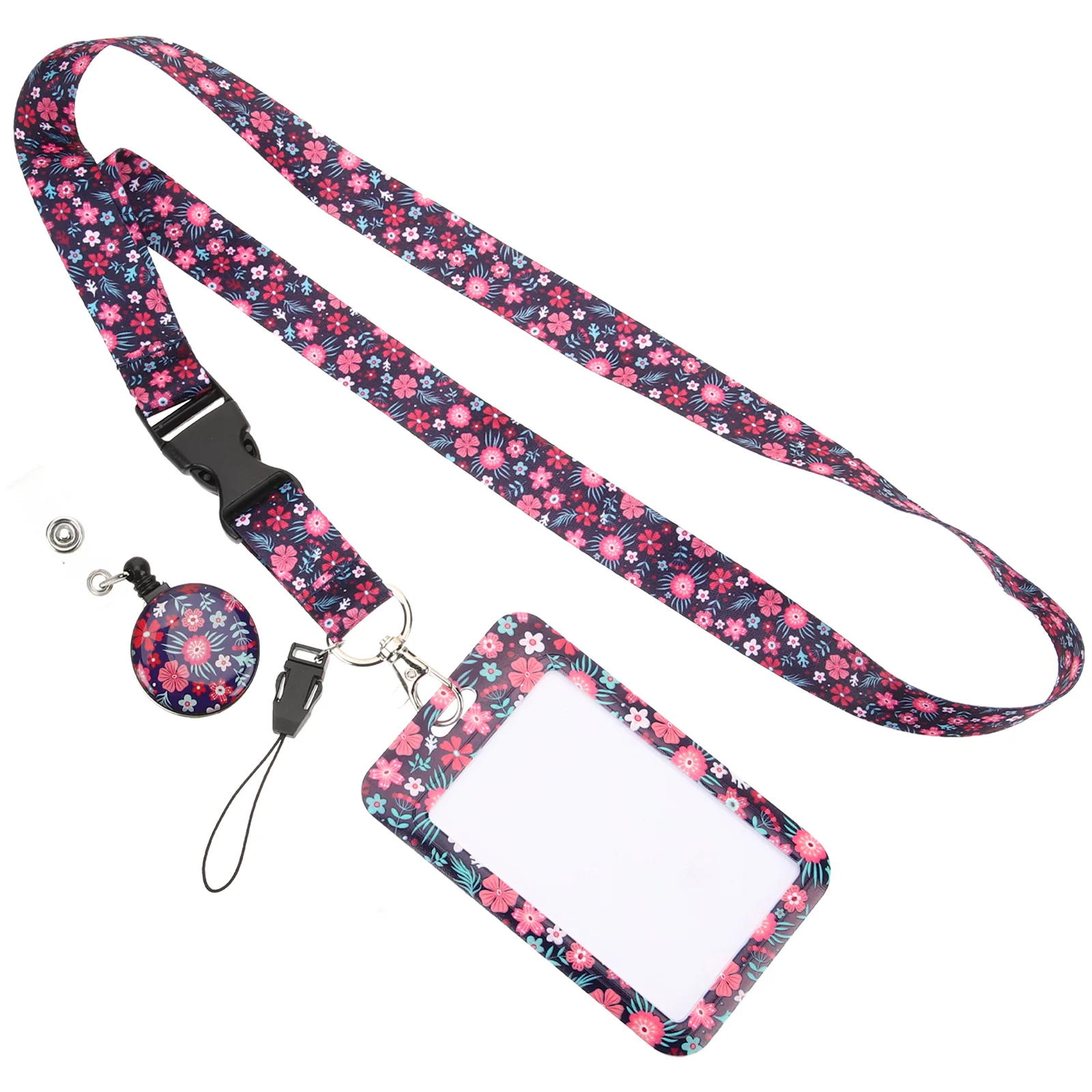 

Lanyard Retractable Clear Business Card Holder Badge Holders Sun Flower Cards Protector Miss