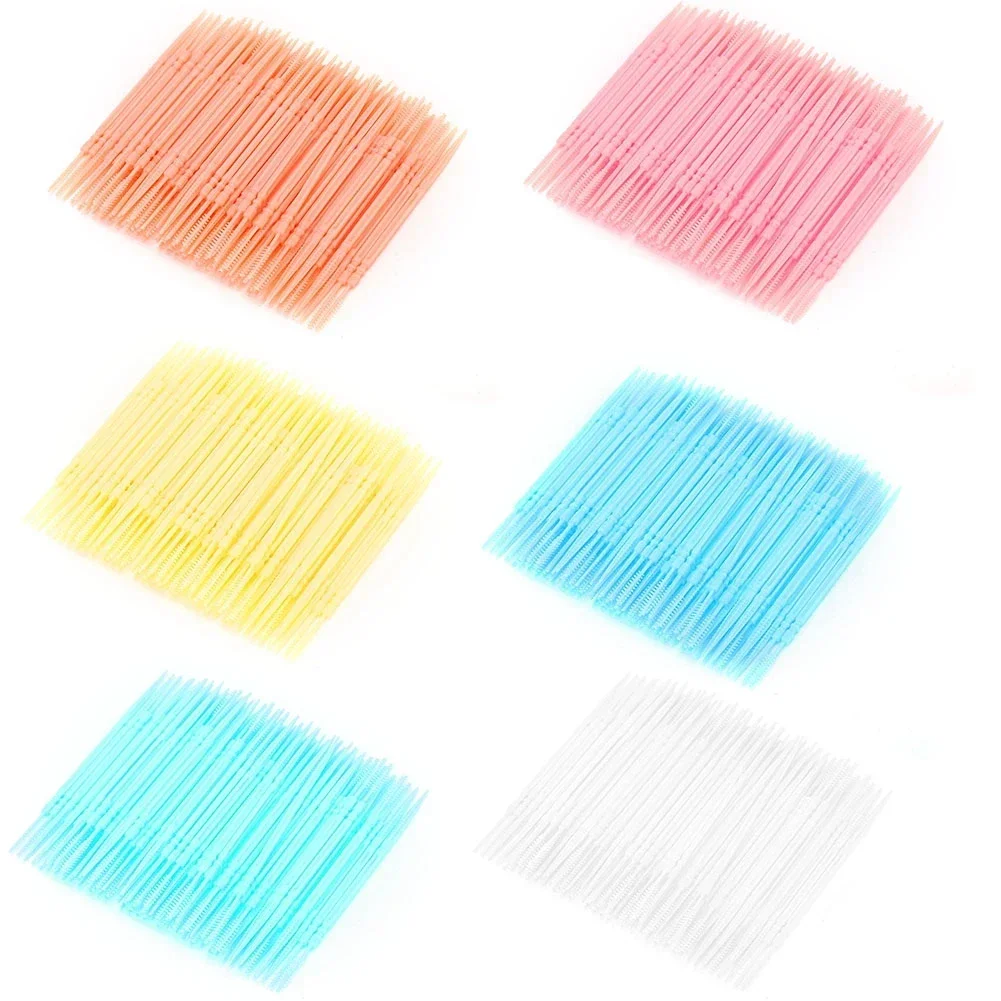 

5 Packs Double-Head Toothpicks + Interdental Brush 100Pcs/pack Teeth Cleaning Tools Tartar Removal Oral Care Tooth Pick Sticks