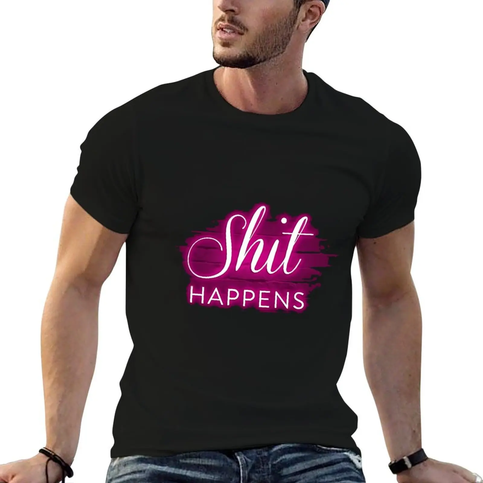 Shit happens T-Shirt man t shirts cotton funny t shirts cotton man t shirts graphic T-shirt