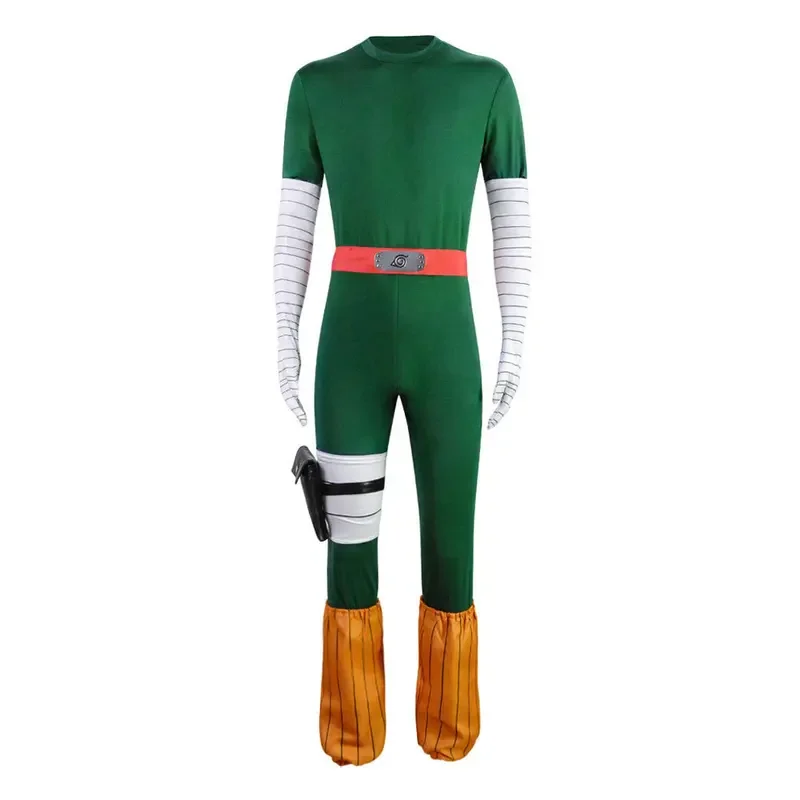 ZA01 Anime Ninja Rock Lee Cosplay Costume Man Combat Uniform Hero Tight Jumpsuit Accessory Suit Halloween PartyZa0@