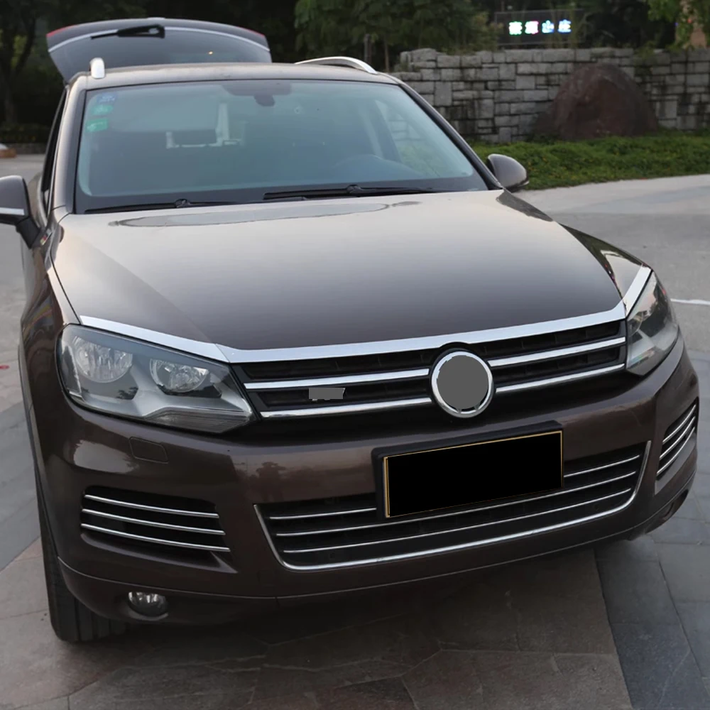 2011-2018 Touareg front hood decorative strip stainless steel hood decorative strip Touareg exterior modification accessories