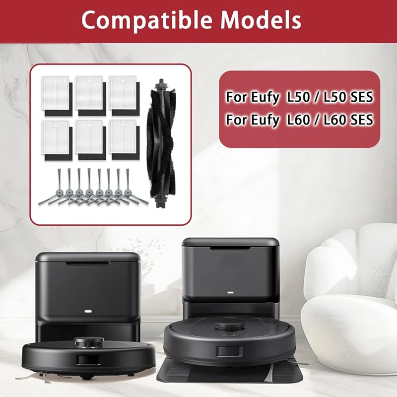 Piezas de repuesto para Robot aspirador Eufy L60/ L60 SES/ L50/ L50 SES, Cepillo Lateral principal, filtro Hepa