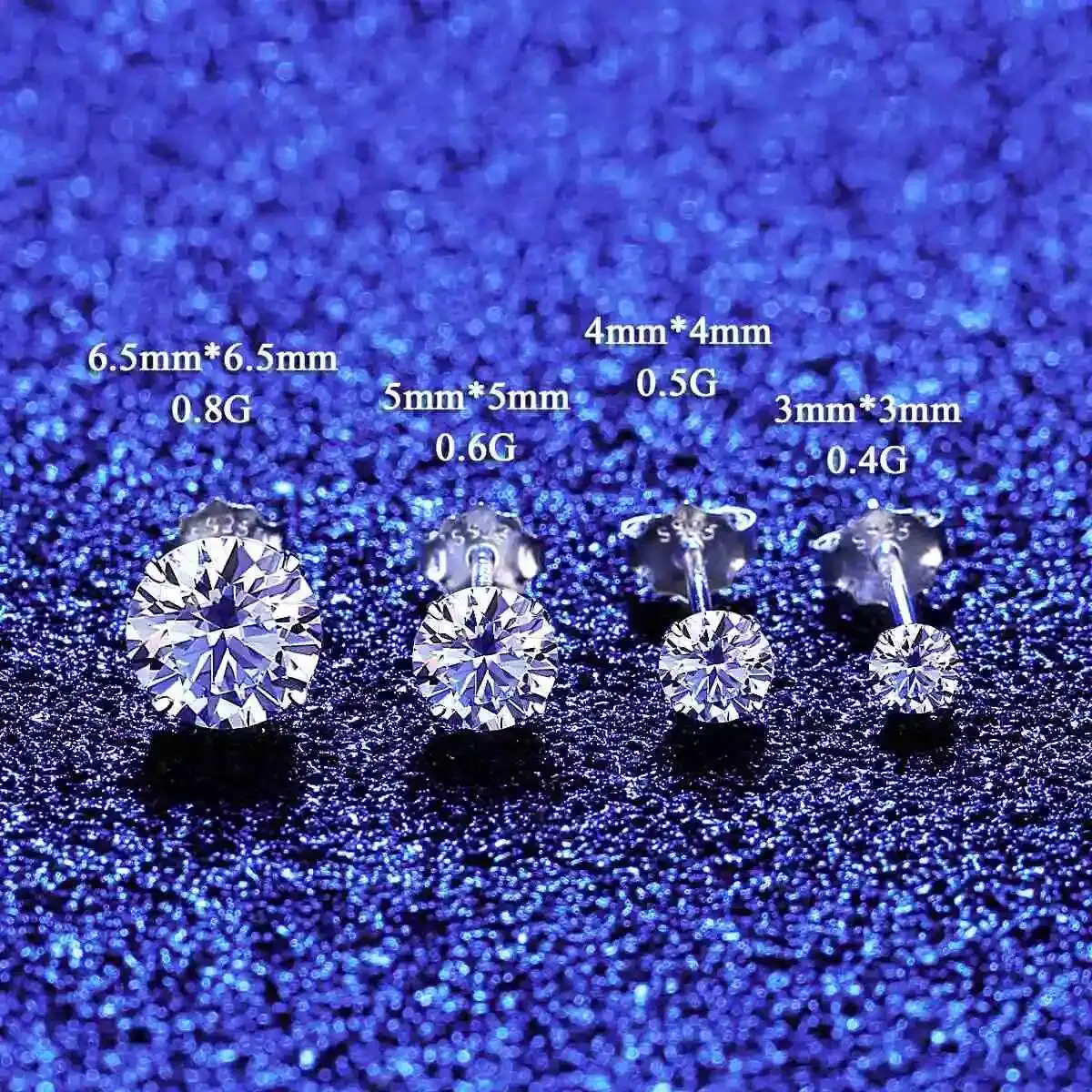 Best-Selling Classic Moissanite Stud Earrings Pure Silver Hypoallergenic for Women