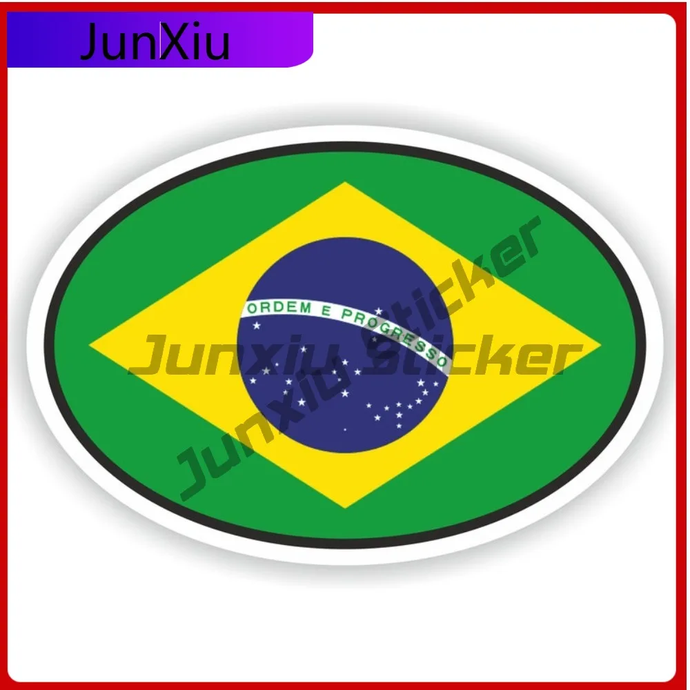 

Brazil Symbol Cool Bumper UV Resistant Sticker Accessory Proof Fade Cool UV Car Vinyl Oval Funny Front Motorcycle Truck