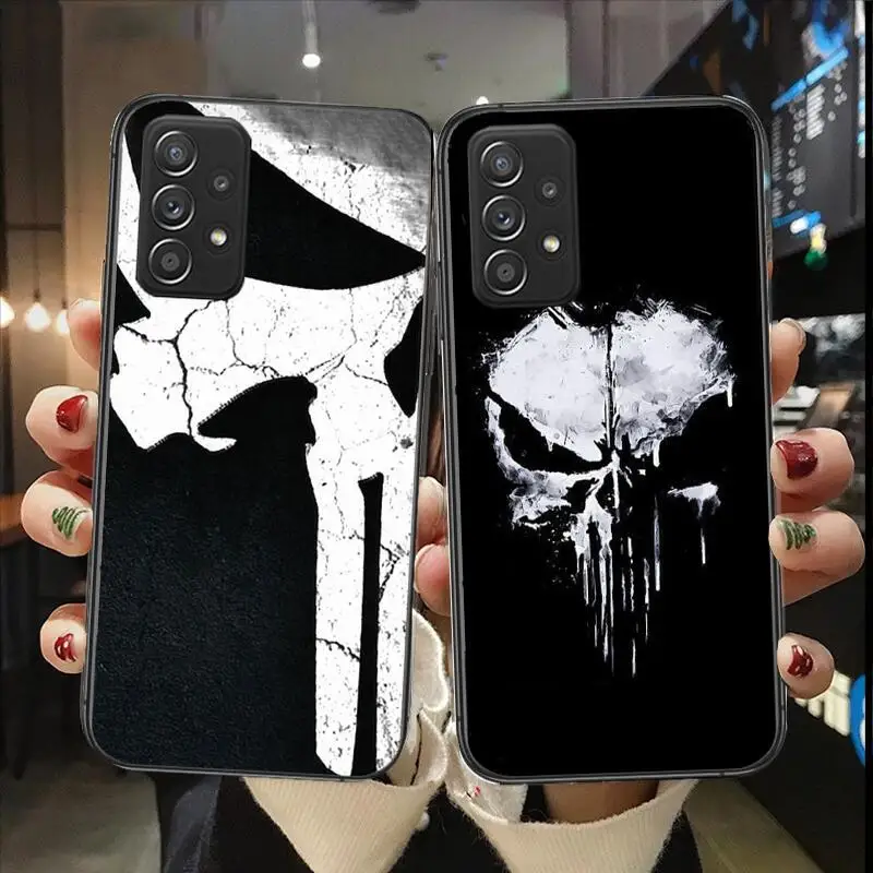 Marvel Punisher Soft Phone Case For Samsung Galaxy A13 A52 A53 A73 A32 A51 A22 A12 A20e A50 A21 A72 A70 S 4G 5G Luxury TPU Cover