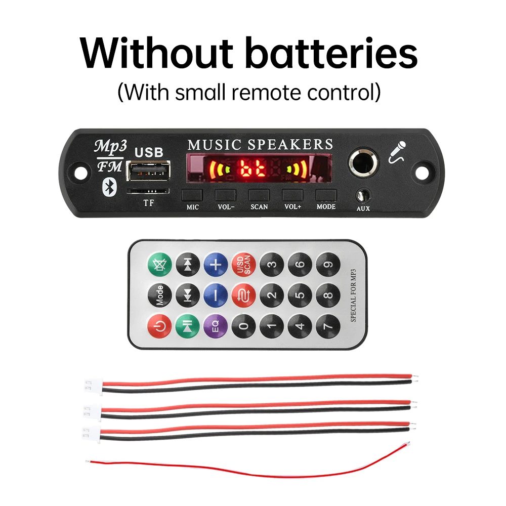 6-16V Mp3 Decoding Board Audio Decoding Module Power 2*30W With Amplifier Microphone High Frequency Low Frequency Reverberation