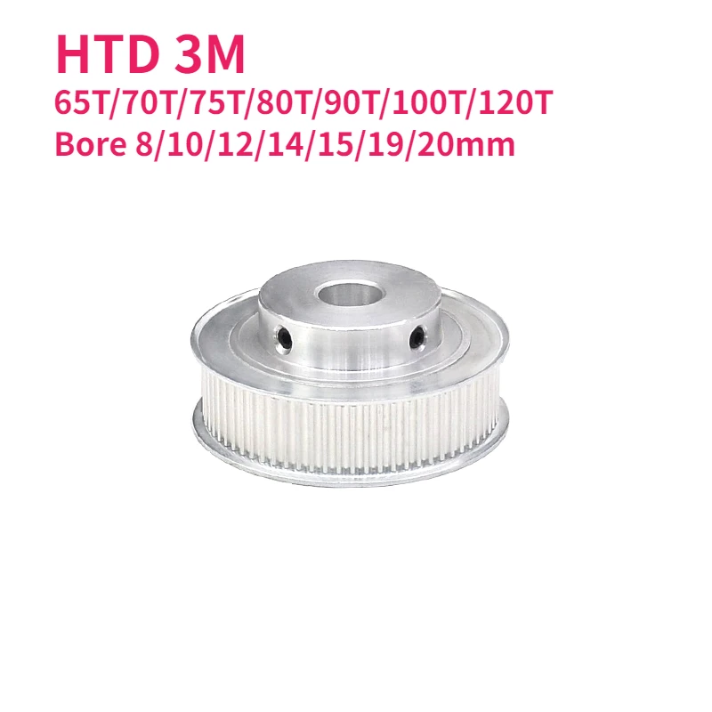 1pcs HTD 3M 65T/70T/75T/80T/90T/100T/120Teeth Timing Pulley Bore 8/10/12/14/15/19/20mm Synchronous Wheel BF Type Belt Width 15mm