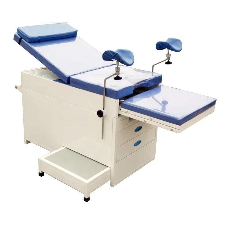 Medical hospital gynecology manual examination bed with drawers