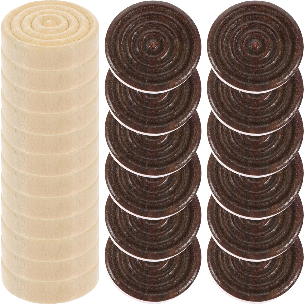 24 Pcs Desktop Chess Accessories Checkers Backgammon Board Wooden Cup Replacement