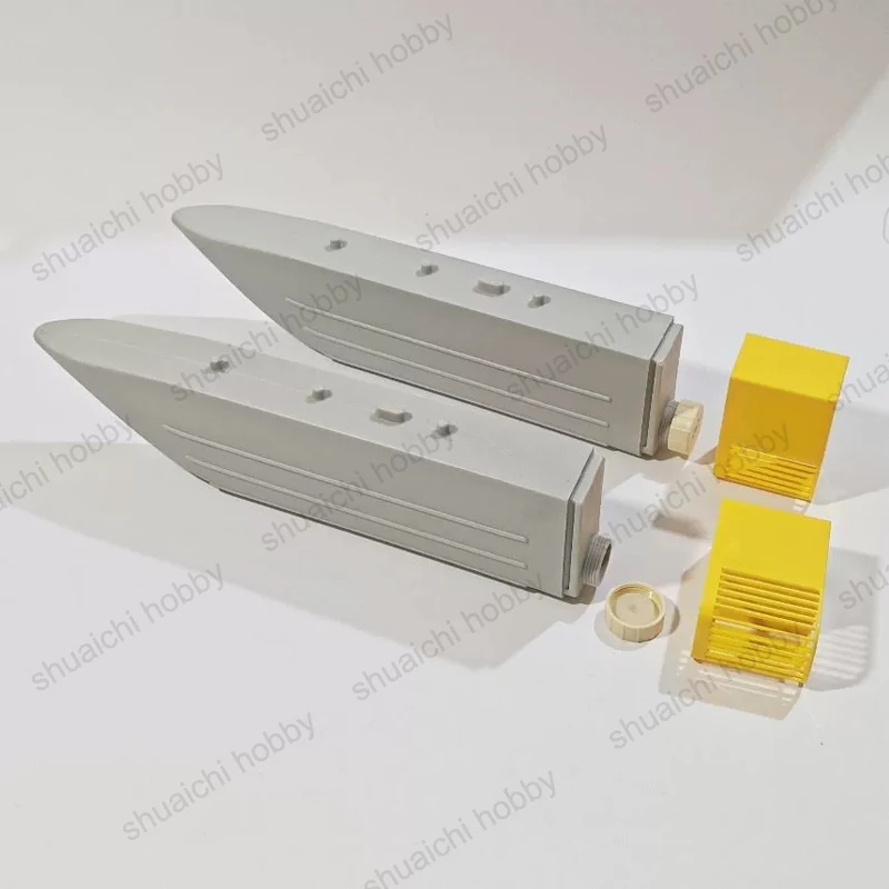 1Set RC Bait Boat Modification Assembly Hull Float Tube Pontoon Model w Sealing Cover 3-4KG Buoyancy Compatible with 390 Motor