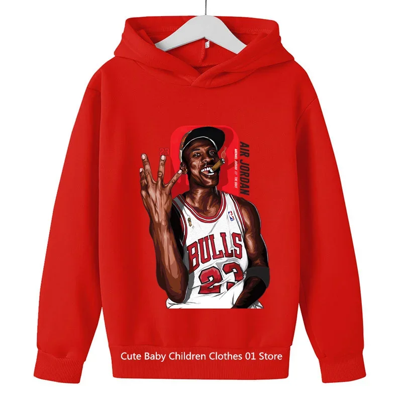 2024 Hot Selling Kids Sports Hoodie Top Kids Clothing Fashion Baby Boys Clothing Fall Warm Star Nba Jersey For Kids