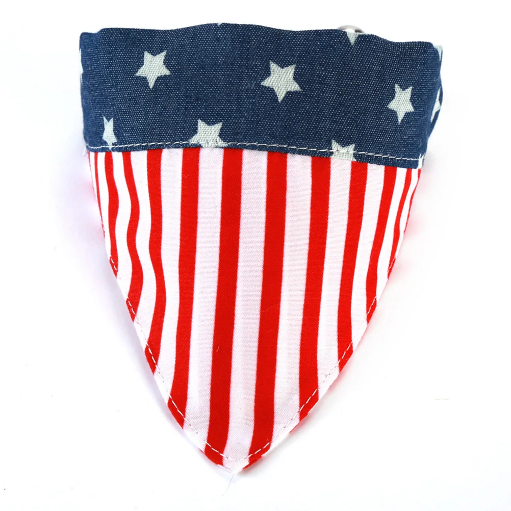 

Pet Necklace Decor Dog Collar Bib Triangle Scarf American Flag Pattern Pet Saliva Cloth Dog Dress Up Accessories