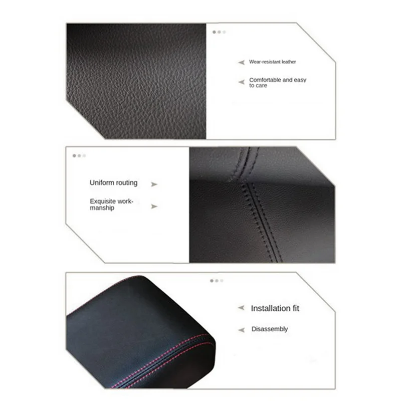 

Firmly For Toyota Camry 2012 -2017 Car Microfiber Leather Console Armrest Panel Cover Protective Trim Black Replacement