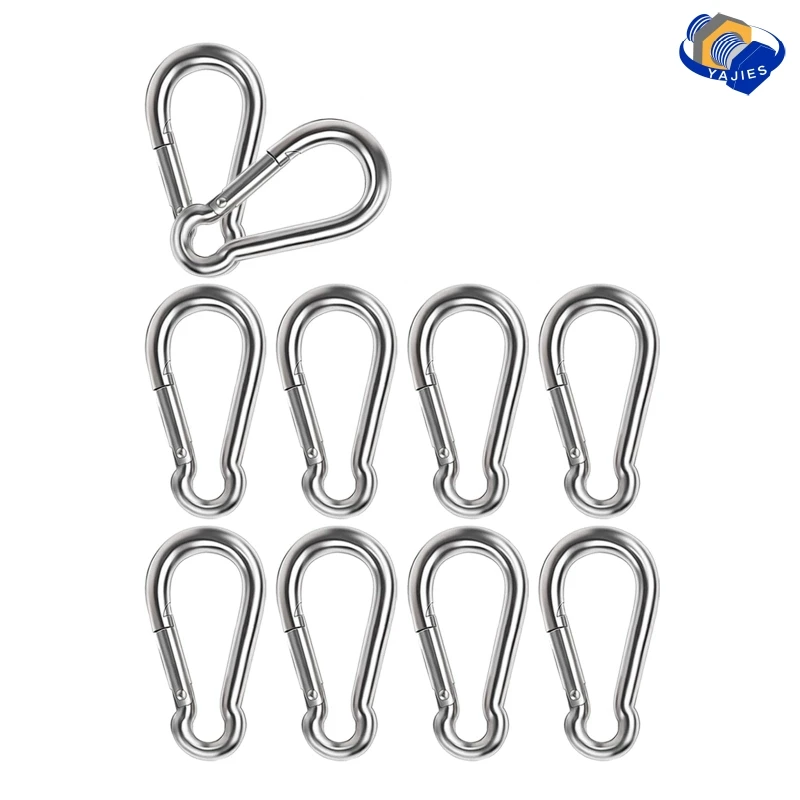 304 Stainless Steel Spring Snap Hook - Key Ring Buckle outdoor 300 Lbs Heavy Duty safety hook hoist buckle chain buckle pet rop