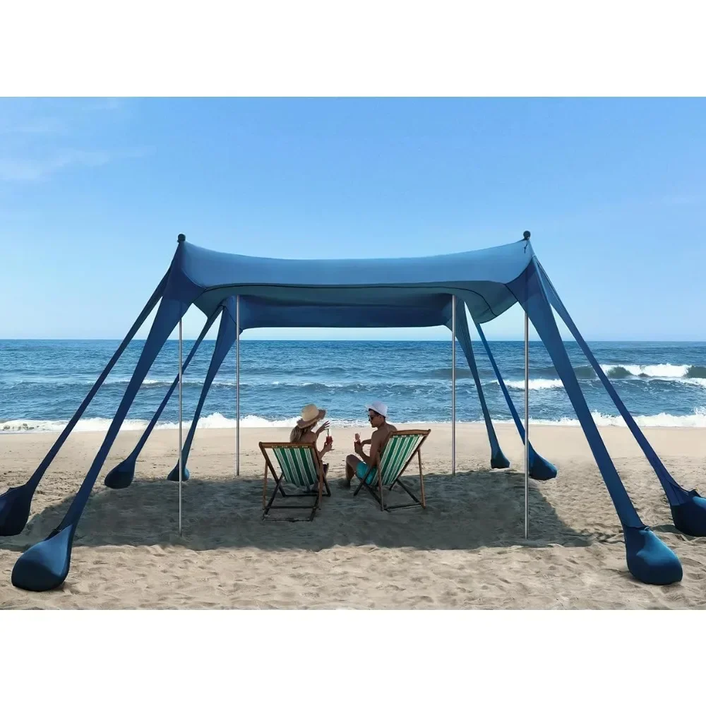 

Protective sunshade with 8 sandbags, 10 x 10 feet, including sand shovels, ground studs and stabilizer bars, outdoor sunshade