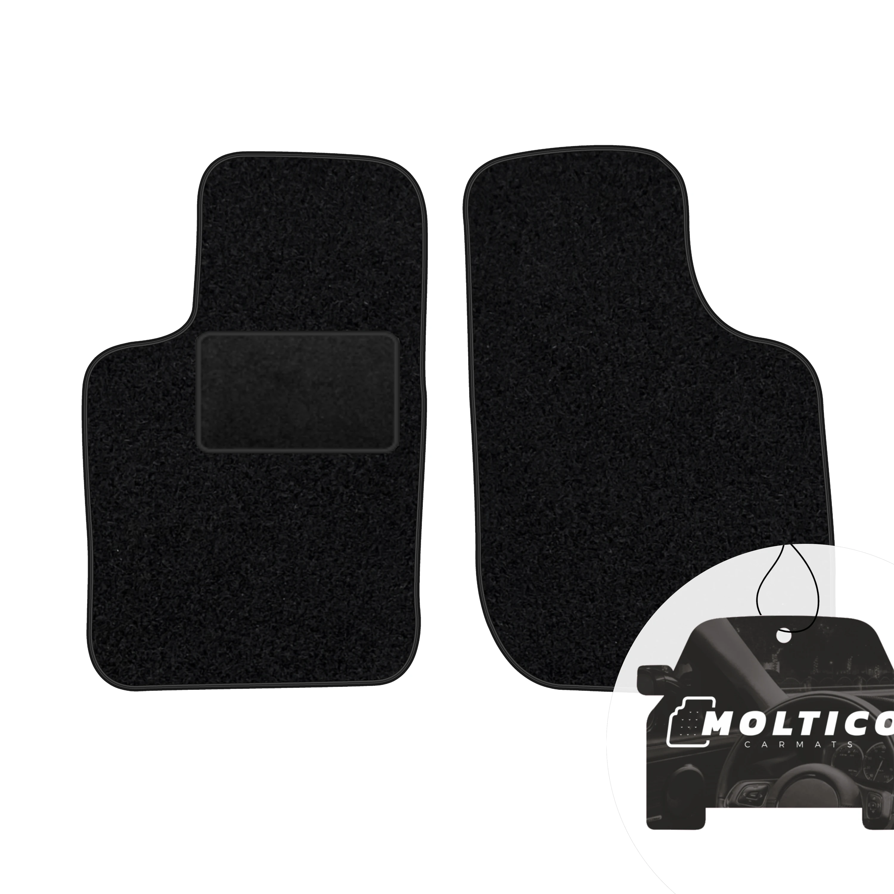 Velour vloerkleden voorin - zwarte stiksels - passend bij Opel Kadett E 1984-1994