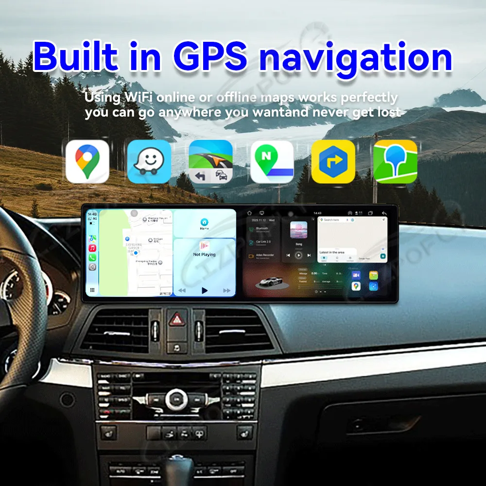 Dual 9.1'' Android 15 CarPlay Car Radio For Mercedes-BenzE2-door coupe W212 2009-2011 Touch Screen Multimedia Player GPS