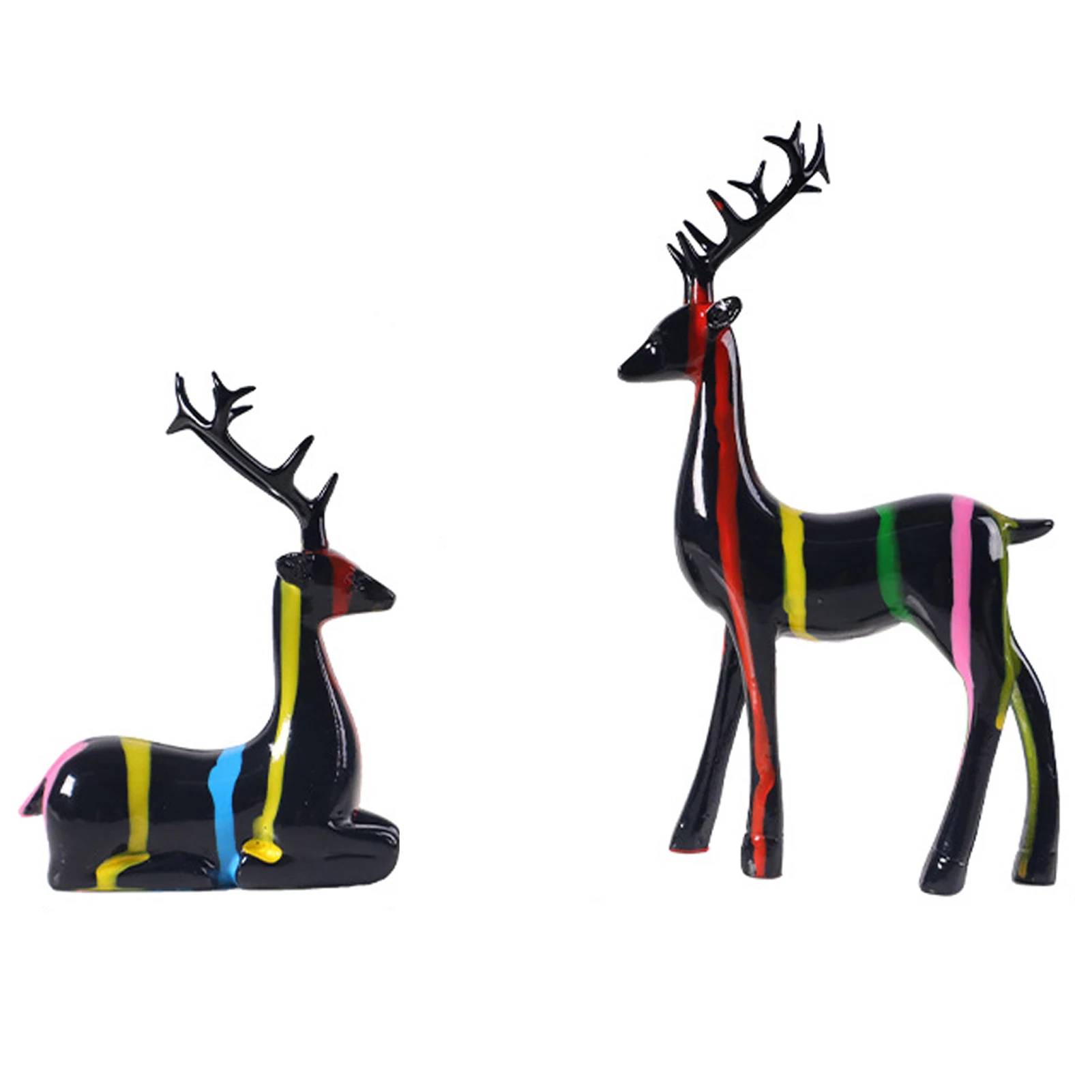 2pcs/set Brighten Home With Colorful Deer Decor Set For Joyful Christmas Ambiance Christmas Reindeer Decor Smooth BS8097