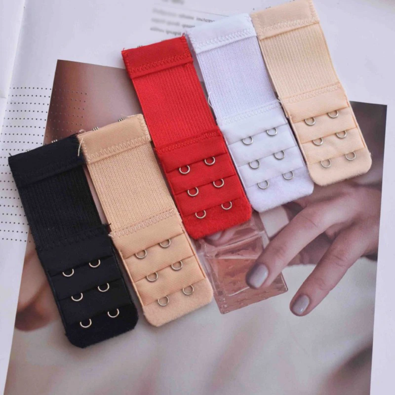 Bra Extension Strap Extenders ผู้หญิงปรับเข็มขัดหัวเข็มขัดไนลอนยืดหยุ่น 3 ตะขอ 2 แถว Bra Extension Strap Hook คลิป Expander