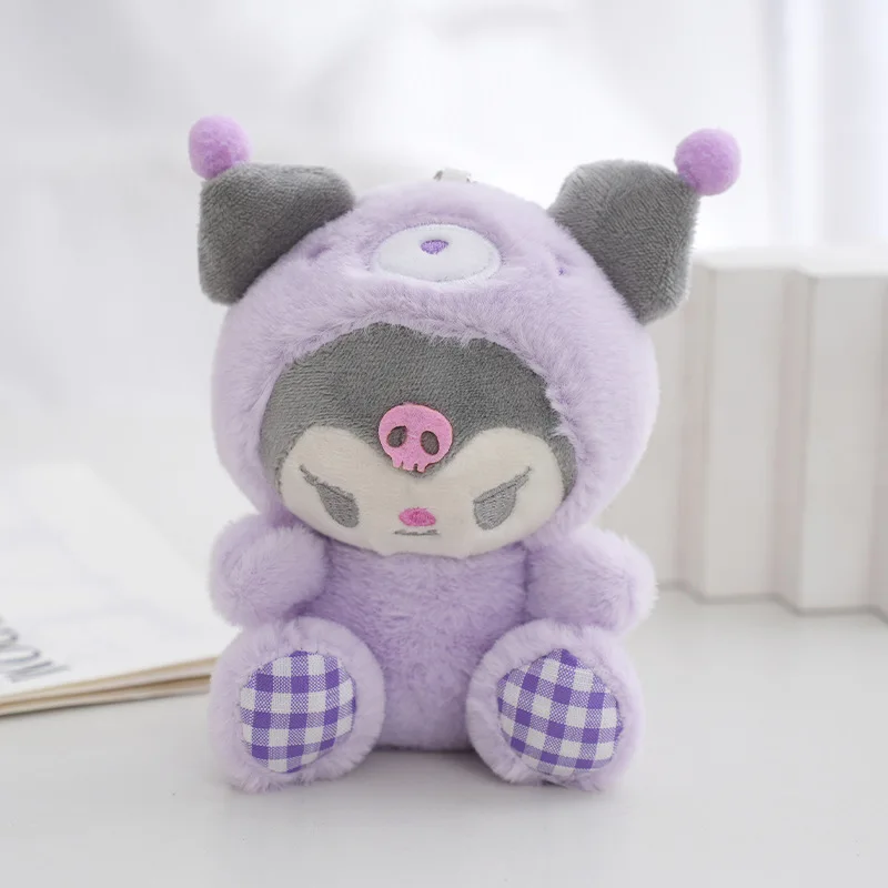 Плюшевый аниме-брелок Sanrio Purin, 14 см, Melody Cinnamoroll Kuromi Hello KittyKawaii Plushie, декоративная кукла, детский подарок, игрушка