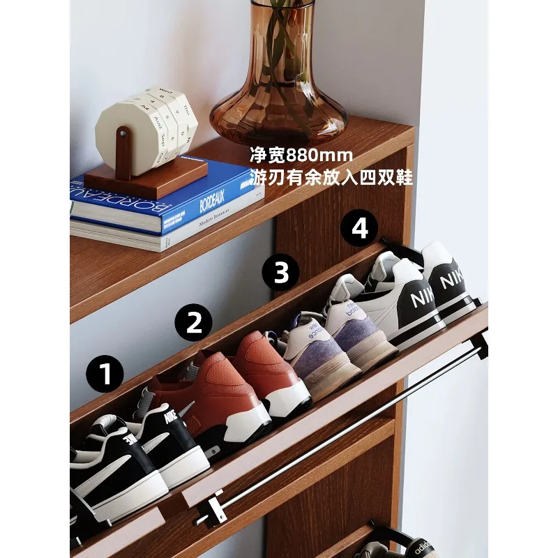 e-26 vintage-inspired slim tumble shoe cabinet space-saving freestanding wall-mounted storage for small apartments and entryways