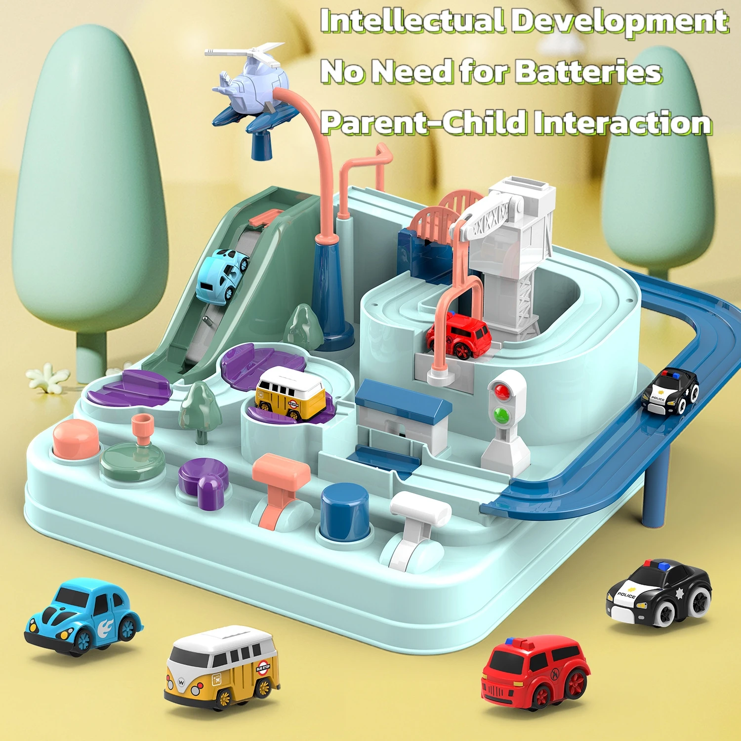 Coche de aventura Conducir inercia Educación temprana y coordinación mano-ojo Interacción entre padres e hijos Pista Estacionamiento Regalos para niños mayores de 3