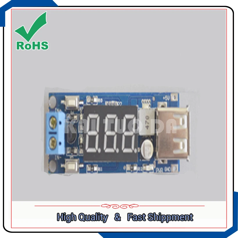 Módulo de fuente de alimentación reductor DC BUCK, medidor de voltaje de batería de coche + módulo convertidor de teléfono móvil de carga USB de 5V