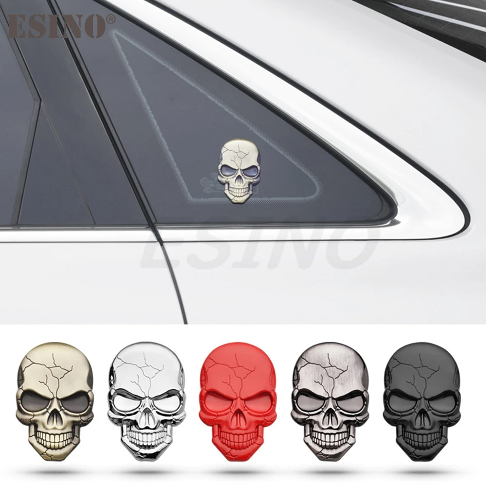 Car Styling Ghost Rider Skull 3D Metal Aluminum Alloy Emblem Car Grill Body Trunk Fender Badge Sticker Decal Auto Accessory