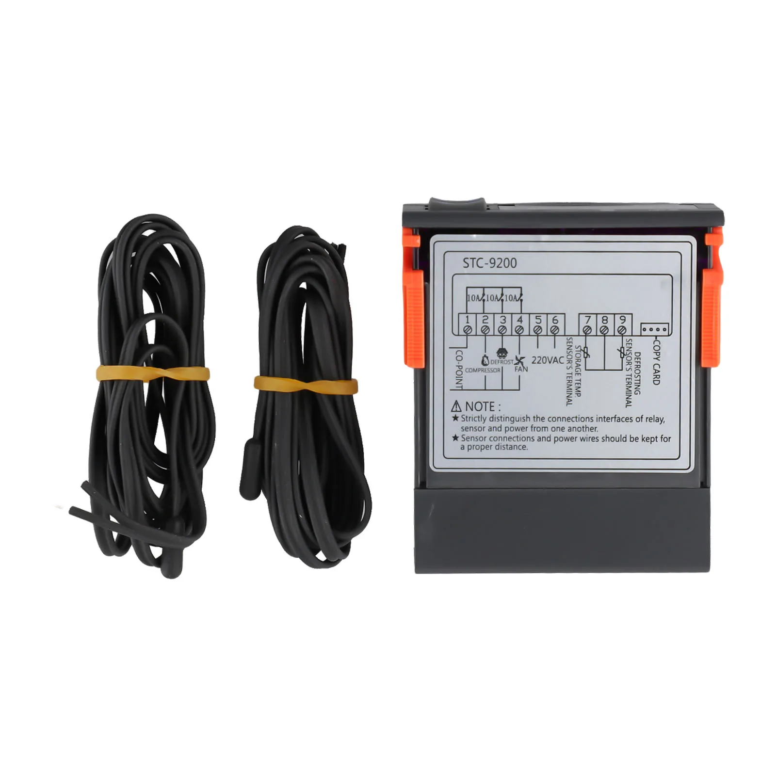 Refrigeration Dual Sensors Thermostat Defrost Controller Electronic Measuring Range Mounting Hole Packing List