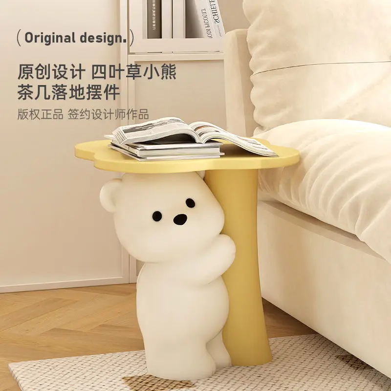 Living Room Creative Decoration Four-leaf Clover Bear Sofa Side Tray Bedside TV Cabinet Decoration Furniture Bedroom