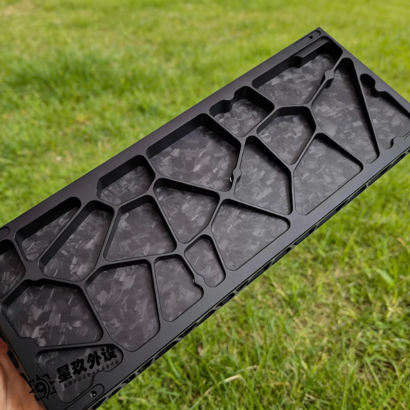 Pure Carbon Fiber Keyboard Hollow Back Plate Custom Keyboard Case for Holy60/Daibox/Sora60/Wooting60 Lightweight Hollow Design
