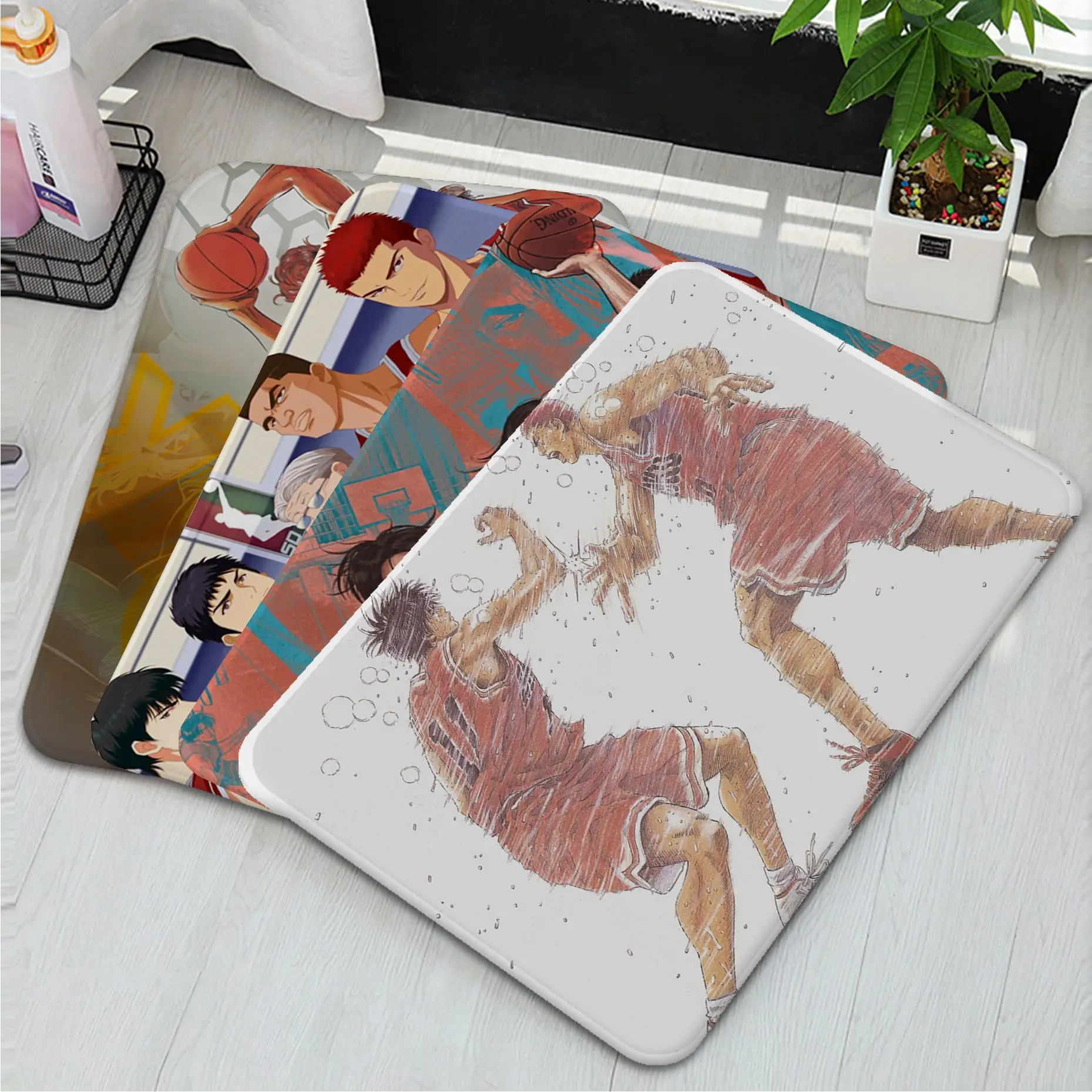 Slam Dunk Japanese Anime Bathroom Mat Non-Slip Laundry Room Mat Laundry Decor Balcony Child Living Room Bedside Mats