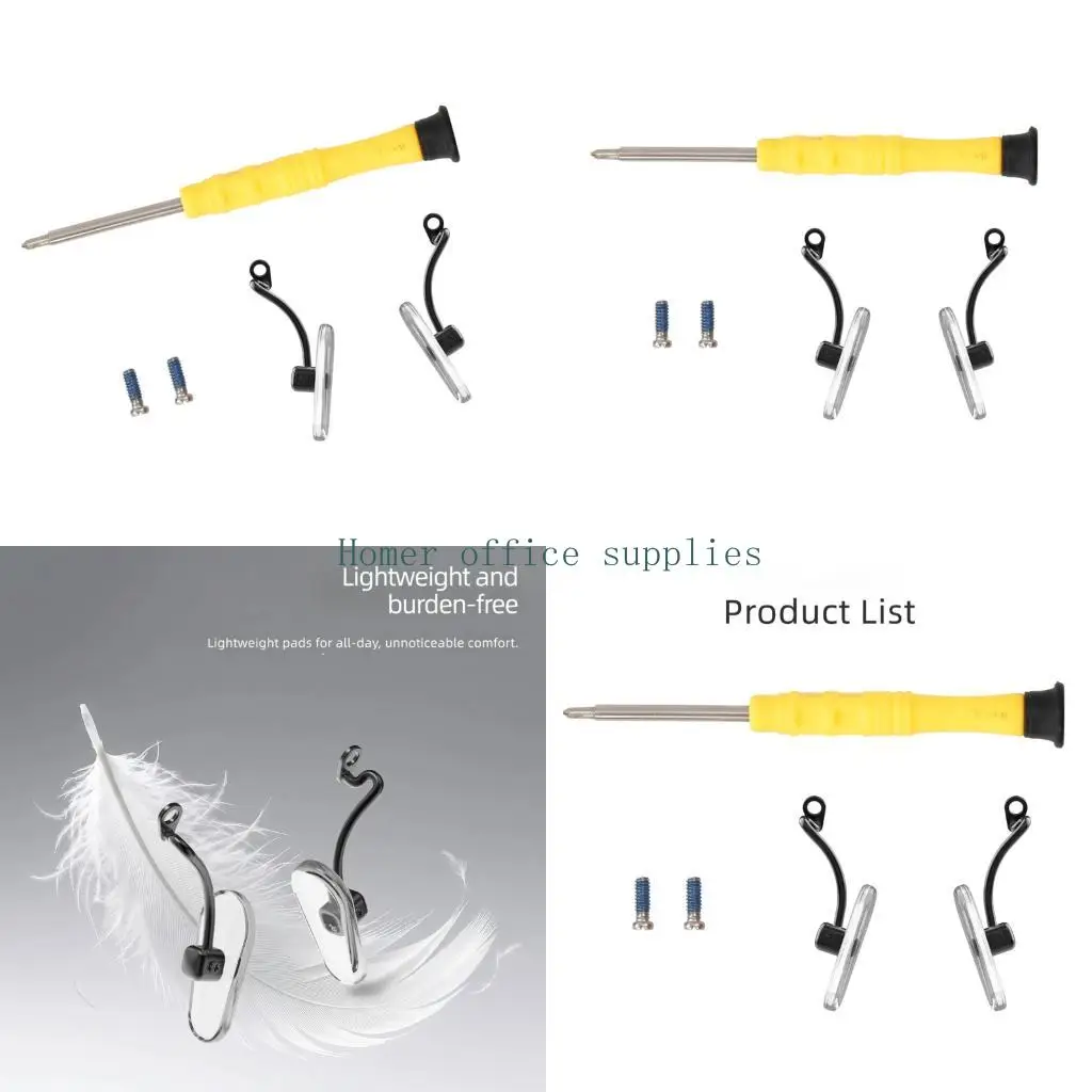 K43B Soft Silicone Glasses Nose Part Replacement Kit for Qwen Silicone Rest Units, 2 Screws and Screwdriver for Routine Care and