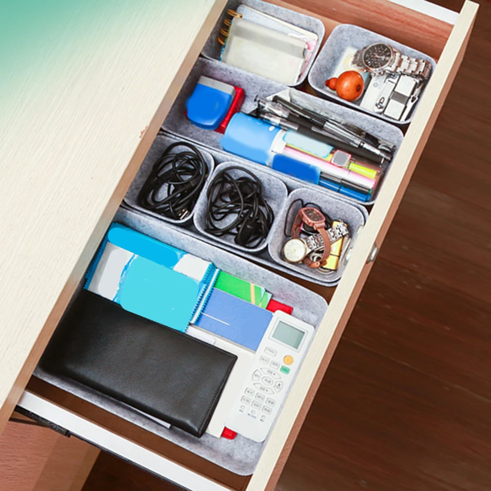 8pcs/set Felt Storage Box Desk - Desk Drawer Unit 评论和价格