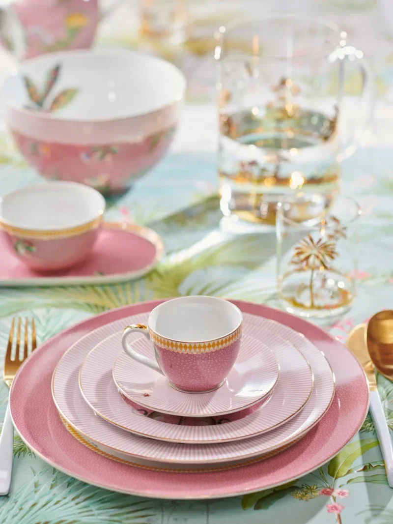 Dutch Pip Studio Pink Palm Island Tableware Series Speiseteller/Obstteller Schüssel Geschirr und Teller Sets Teller-Set