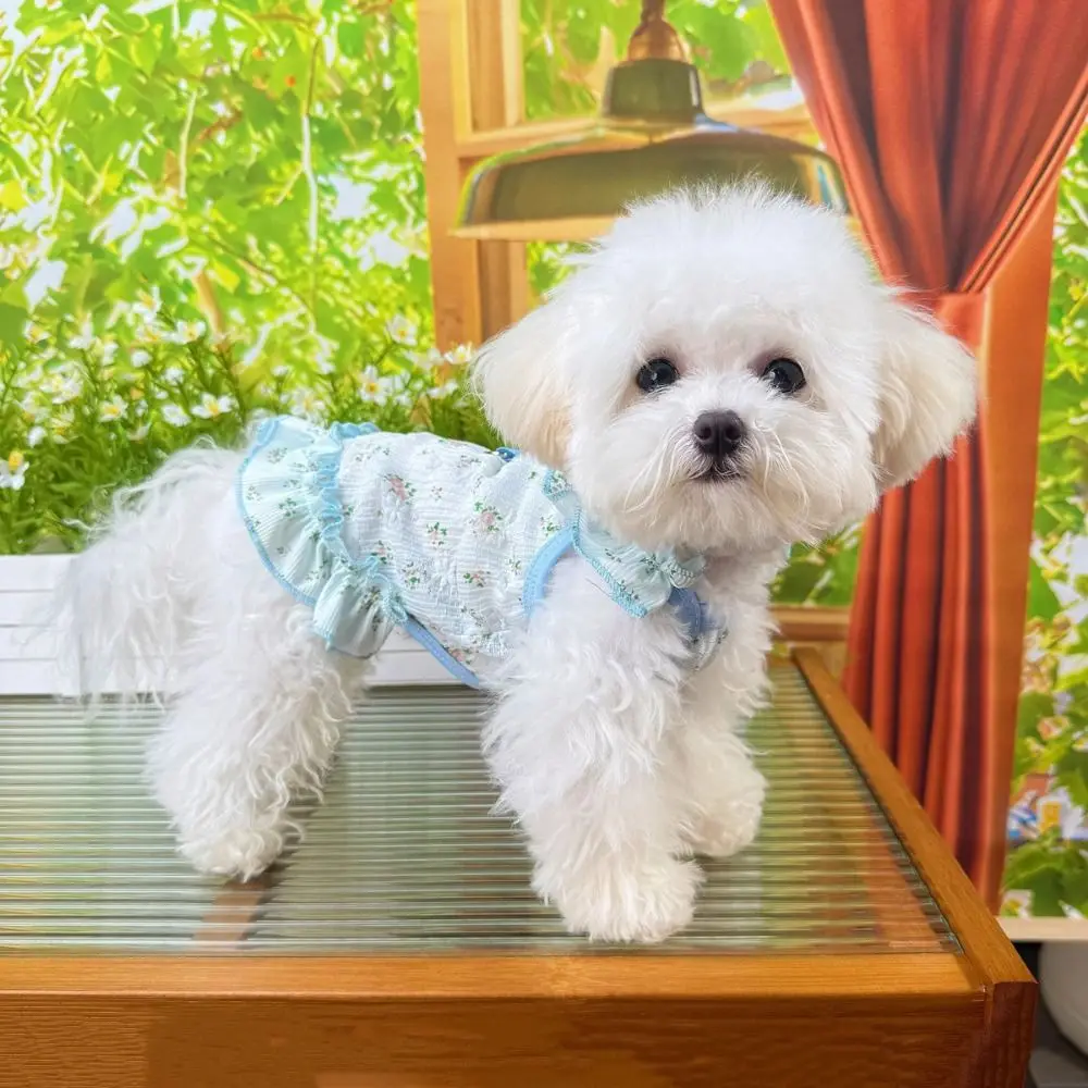 

Pet Clothes Thin Dog Summer Dress Soft Breathable Pet Floral Skirt Skin-friendly Cute Pet Dress for Small Medium Dogs