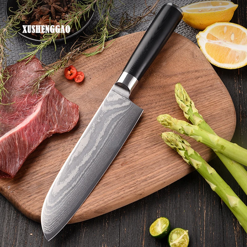 

6.9 Inch Santoku Knife 67-layers Damascus Steel 10Cr15Mov Blade Slicing Sashimi Sushi Chef Cleaver Fish Japanese Kitchen Knives