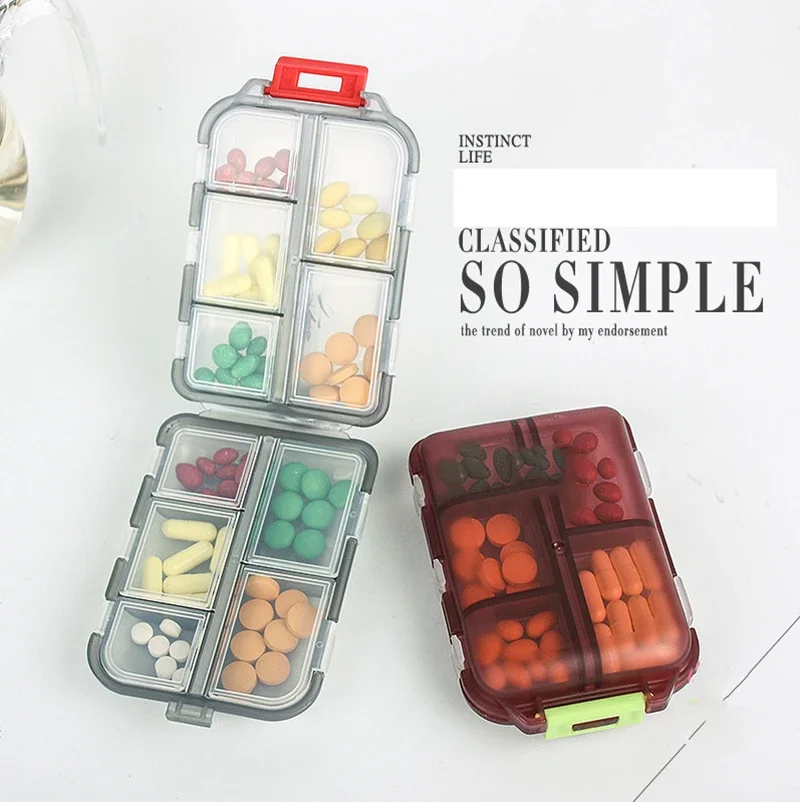 

Portable Pill Case Folding Medicine Drugs Pills Capsule Tablet Container Boxs Plastic Empty Drug Organizer Pillbox Cases