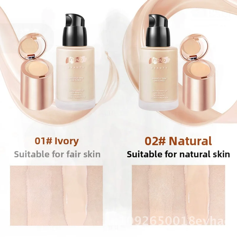 Novo Moisturizing Concealer Liquid Foundation Long-Lasting Waterproof Sweat-Proof Light Formula Skin Tone Correction BB Cream