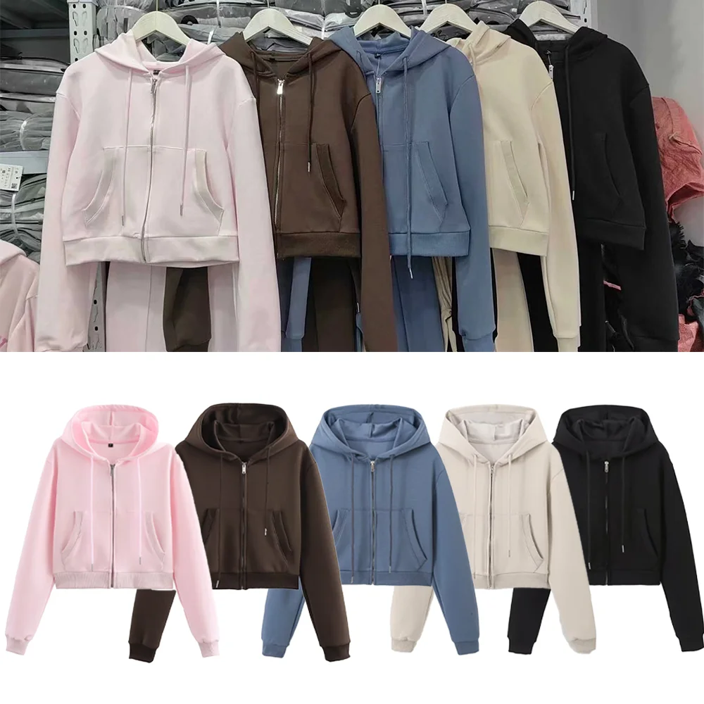 2024 Autumn Women MultiColors 2 Piece Hoodies Set Casual Flare Trousers Sets Interlock Cropped Sweatshirt Plush Front Seam Pants