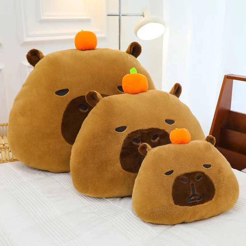 

Новая милая плюшевая подушка с капибарой большого размера 60x50 см, мягкие куклы с изображением капибары, игрушки в виде животных, подушка для сна, детские подарки на день рождения