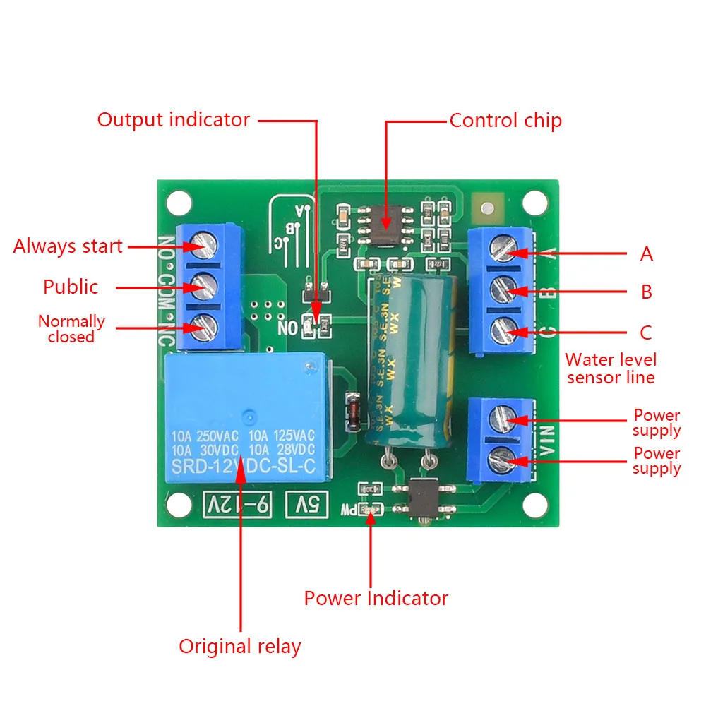 2 in 1 Pump Pour Water Automatic Controller DC 12V Liquid Level Sensor Switch Relay Module for Motor Fish tank Waterhouse Irriga