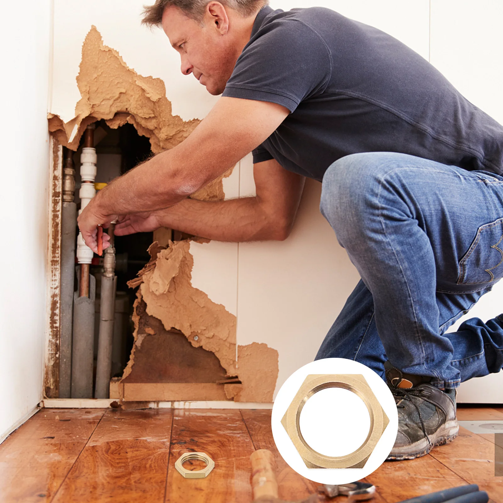 

8pcs Brass Lock Nut 1/2 Inch Female Thread Fixing Fitting For Water Pipe Air Conditioning Garden Irrigation Durable High