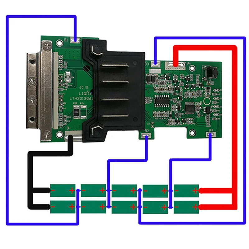 ABFKL Li-Ion Battery PCB Charging Protection Circuit Board for AEG RIDGID 18V 3.0Ah 9Ah LED Battery Indicator