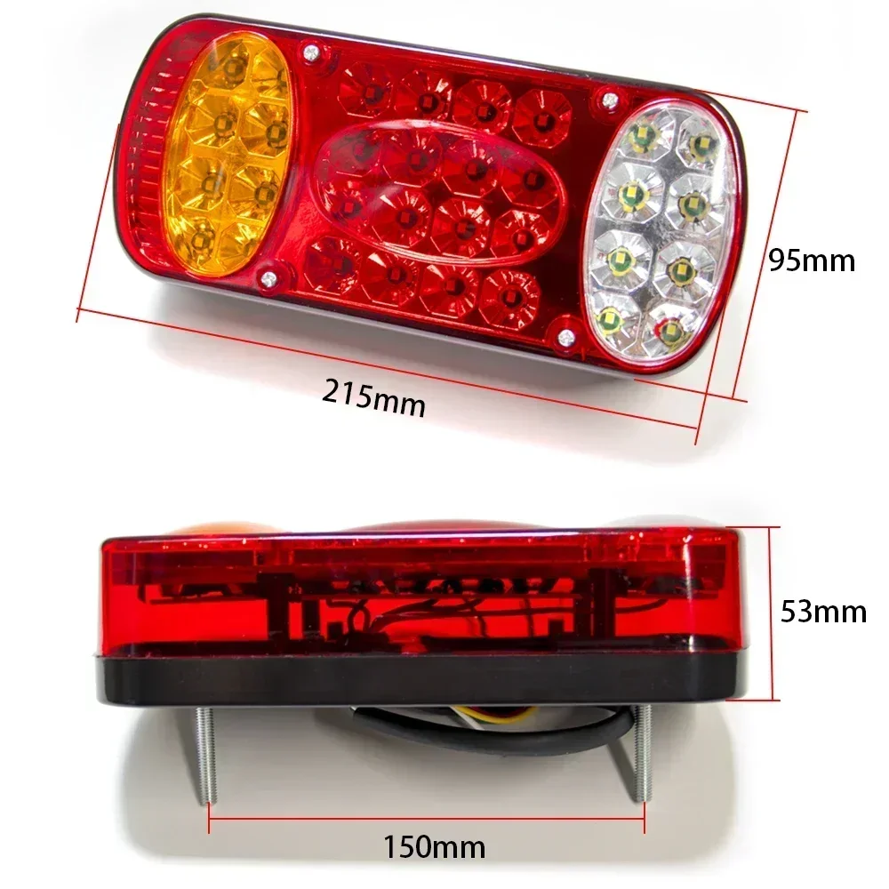 12V 24V 32 LED Car Truck Rear Stop Brake Tail Light Taillight Signal Lamp Indicator Trailer Truck Lorry Caravan Van Waterproof