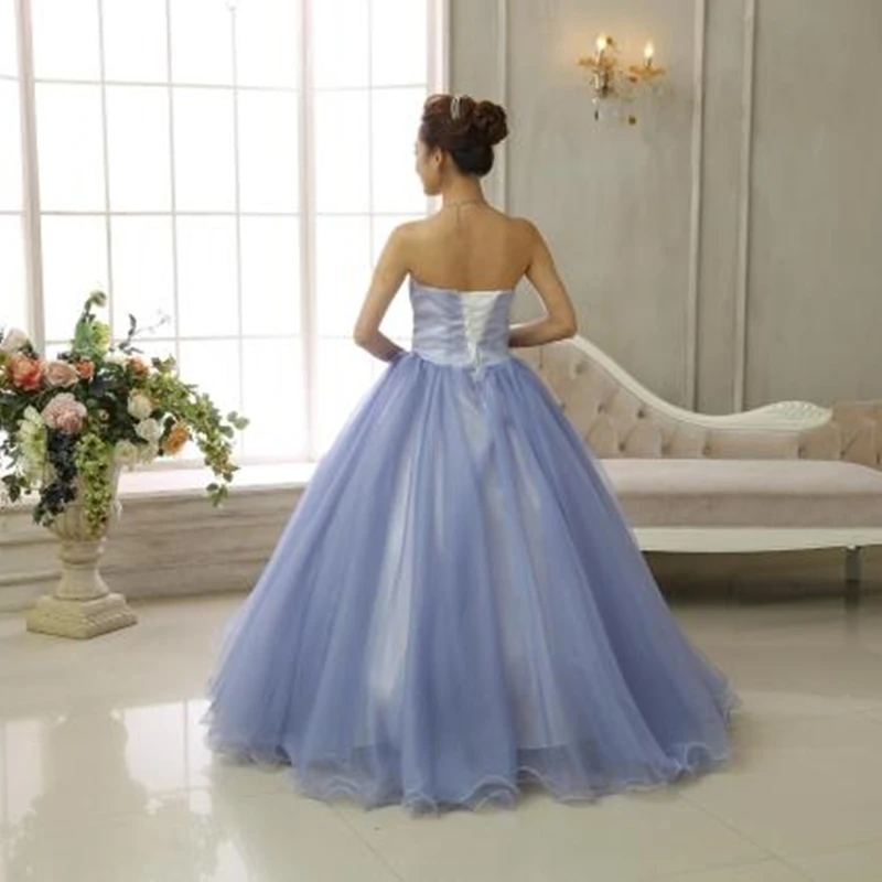 Elegant Stock Strapless Ball Gown Quinceanera Dresses 2024 Beaded Flowers Sweet 16 Prom Party Gown Vestidos De 15 Anos BM410