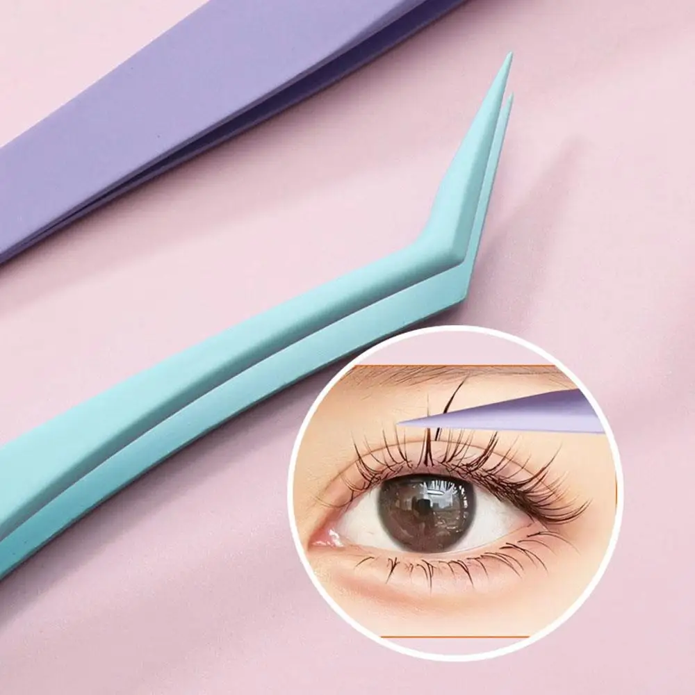 Pince à épiler pour faux cils, applicateur de cils Ultra fin, Extension de cils en acier inoxydable, outil de cueillette de cils, outils de maquillage pour greffage de cils